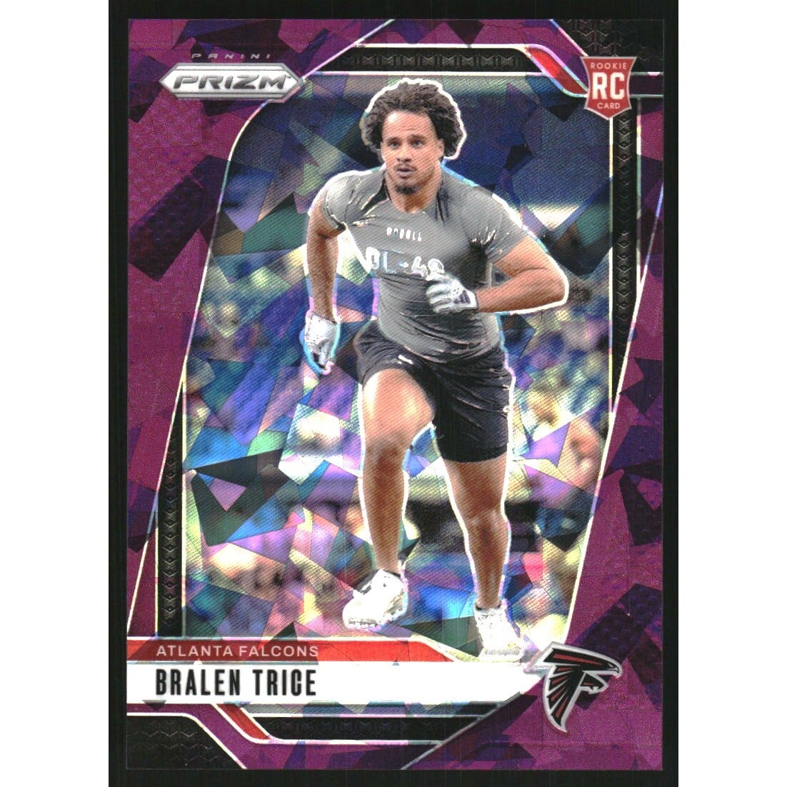 2024 Panini Prizm Prizms Purple Ice #312 Bralen Trice. rookie card picture