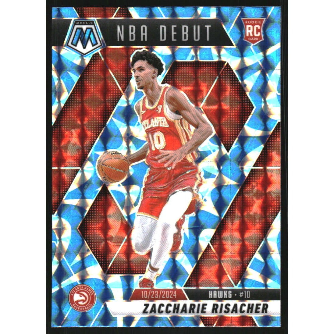 2024-25 Panini Mosaic Mosaic Reactive Blue #269 Zaccharie Risacher/NBA Debut