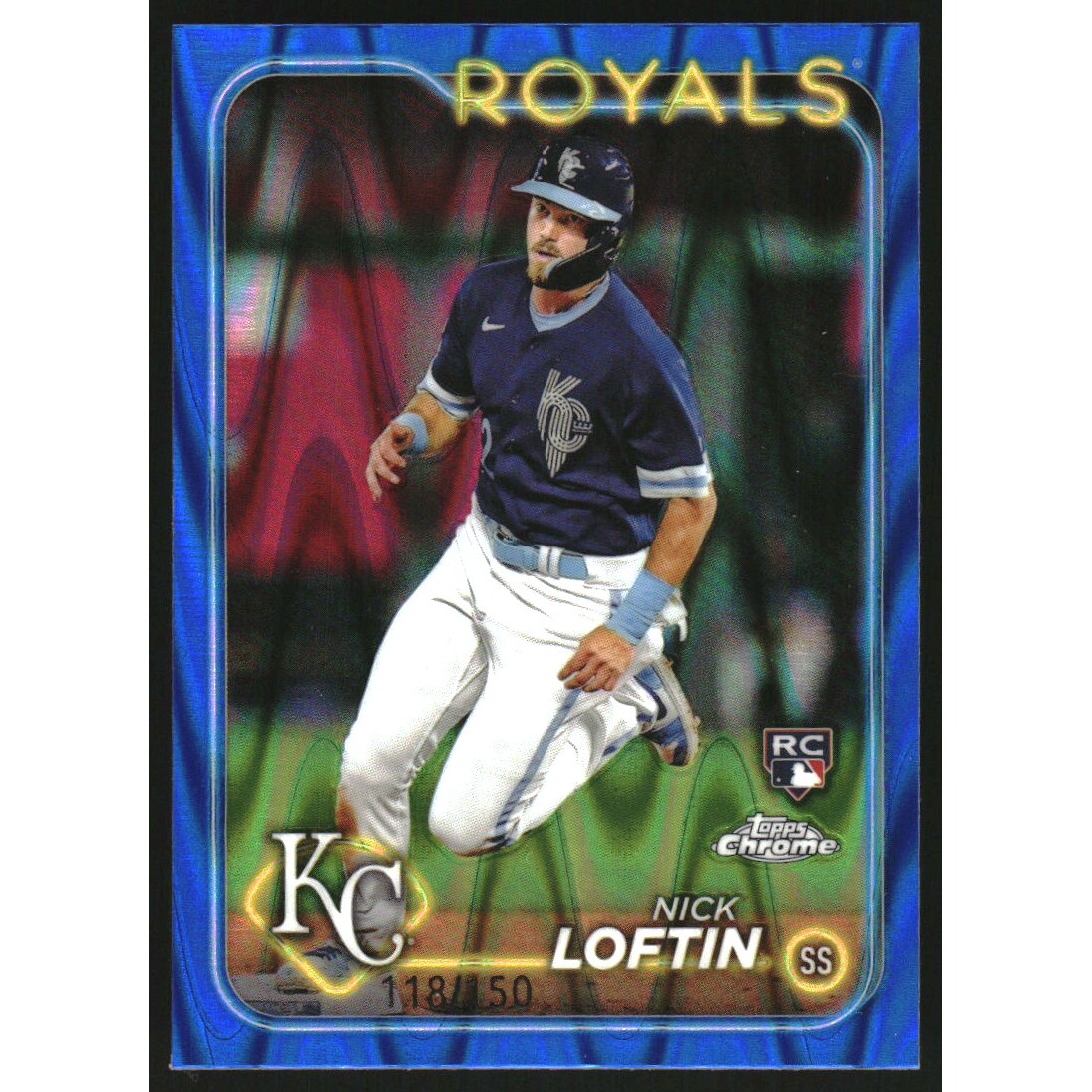 2024 Topps Chrome Blue RayWave Refractors #183 Nick Loftin. rookie card picture