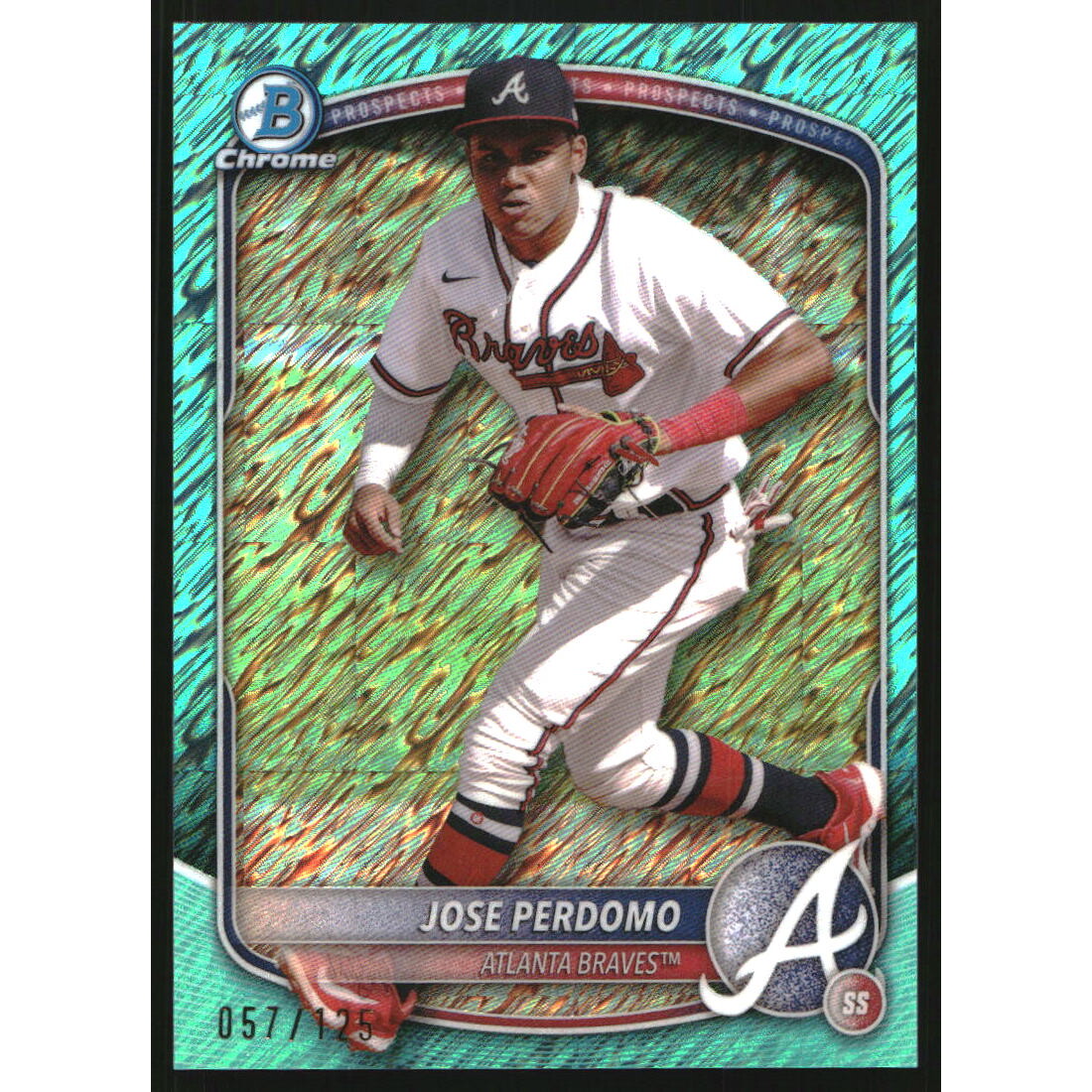 2025 Bowman Chrome Prospects Aqua Shimmer Refractors #BCP106 Jose Perdomo