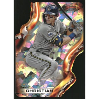 2021 Bowman's Best Heatwave Die Cuts Atomic Refractors #HW13 Christian Yelich