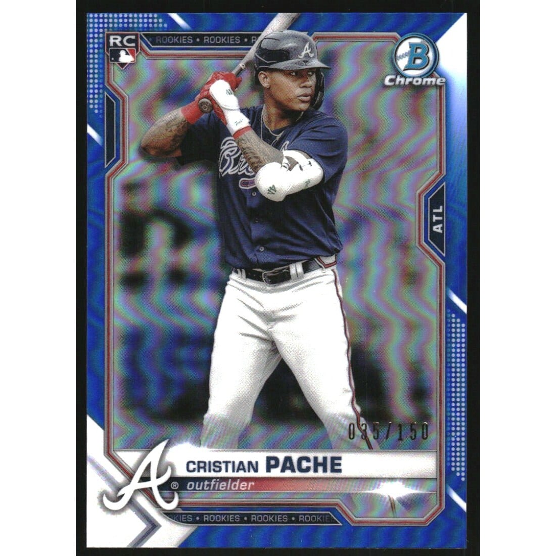 2021 Bowman Chrome Blue Refractors #69 Cristian Pache