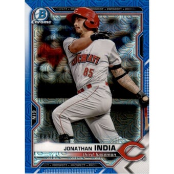 2021 Bowman Chrome Mega Box Prospects Blue Refractors #BCP46 Jonathan India