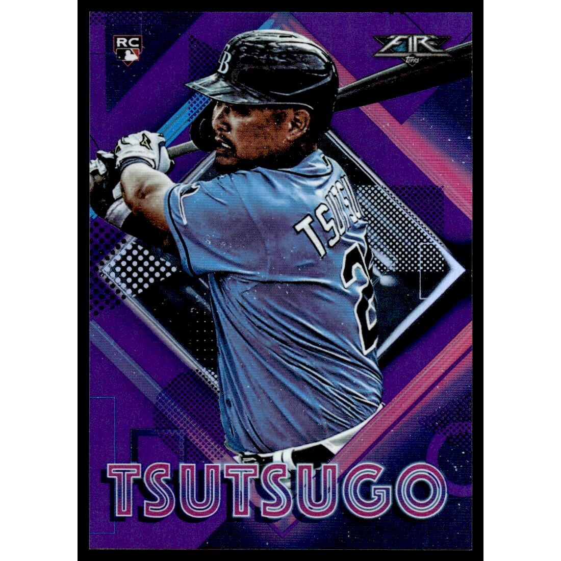 2020 Topps Fire Purple #187 Yoshi Tsutsugo. rookie card picture