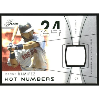 2004 Flair Hot Numbers Game Used Green #MR Manny Ramirez