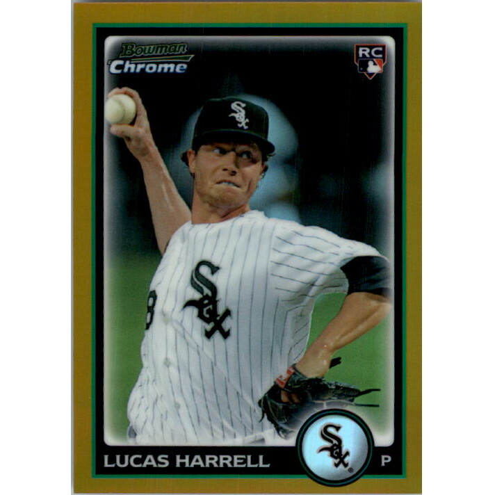 2010 Bowman Chrome Draft Gold Refractors #BDP82 Lucas Harrell. rookie card picture