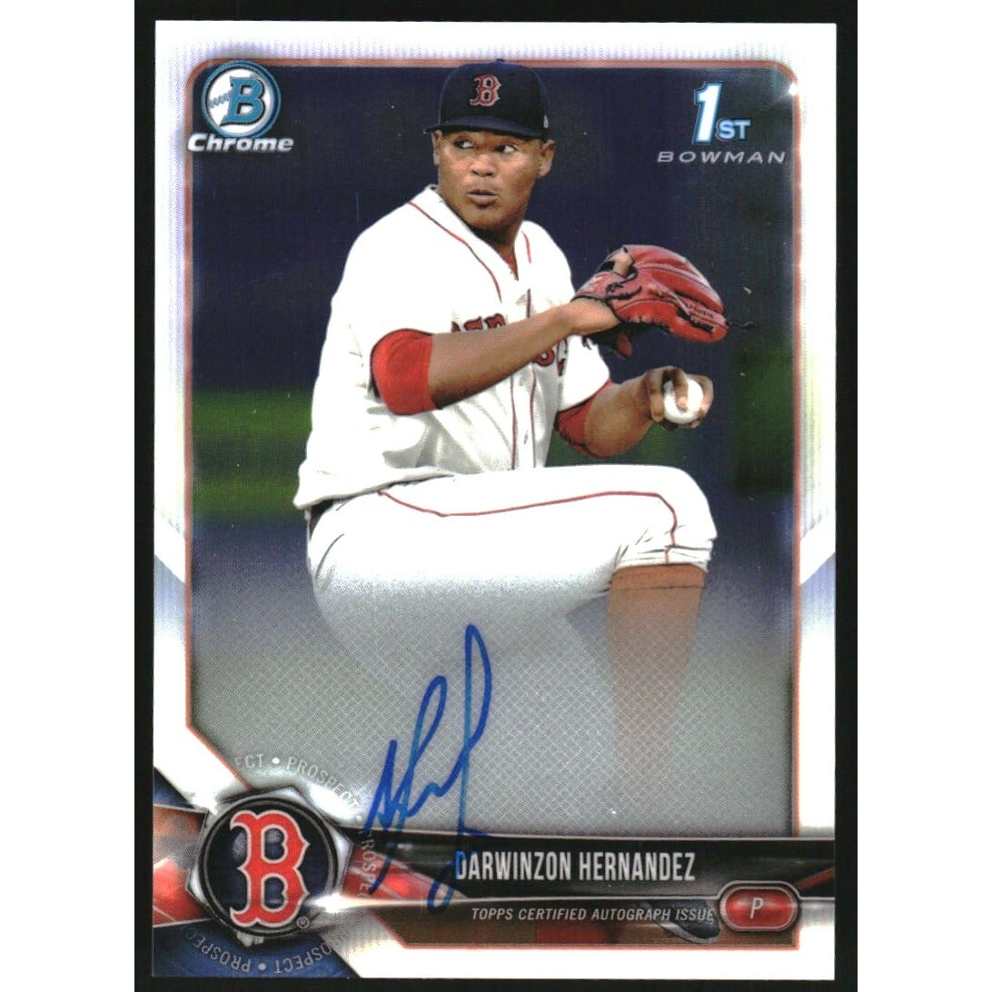 2018 Bowman Chrome Prospect Autographs #BCPADH Darwinzon Hernandez. rookie card picture