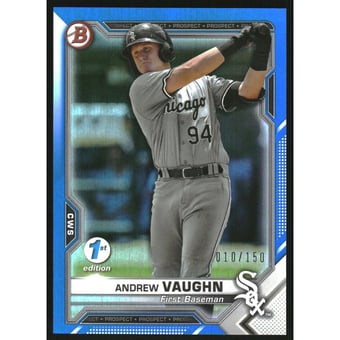 2021 Bowman 1st Edition Blue Foil #BFE88 Andrew Vaughn
