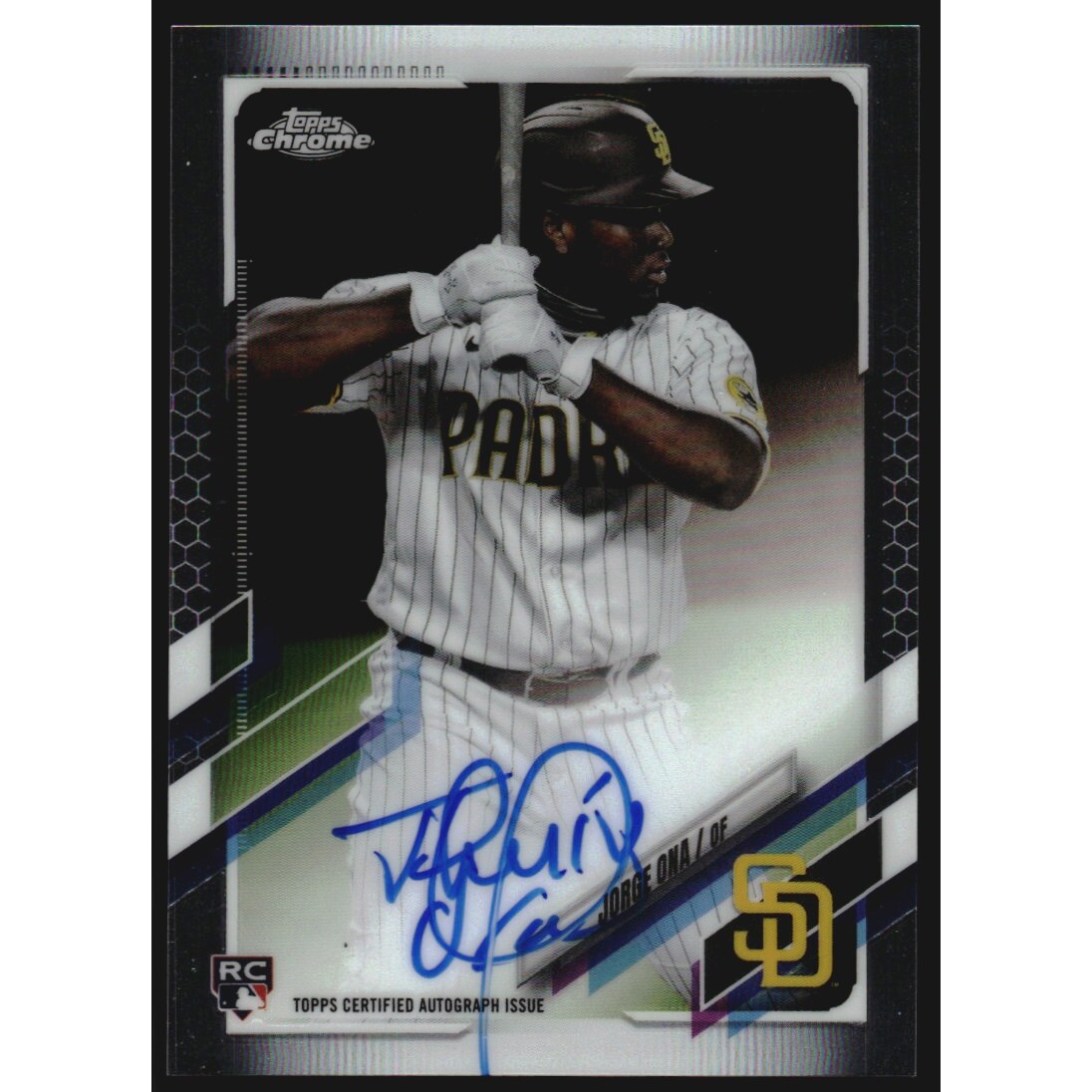 2021 Topps Chrome Rookie Autographs #RAJON Jorge Ona. rookie card picture