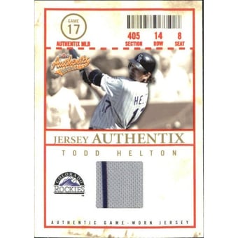2005 Fleer Authentix Jersey General Admission #TH Todd Helton