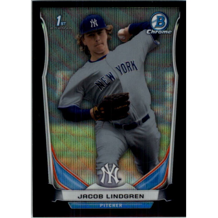 2014 Bowman Chrome Draft Black Wave Refractors #CDP53 Jacob Lindgren. rookie card picture
