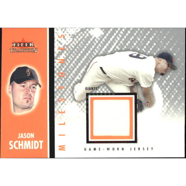 2003 Fleer Tradition Update Milestones Game Jersey #JS Jason Schmidt