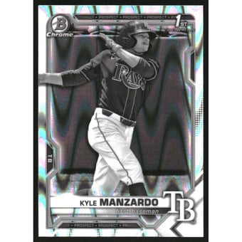 2021 Bowman Chrome Draft Black and White RayWave Refractors #BDC191 Kyle Manzardo