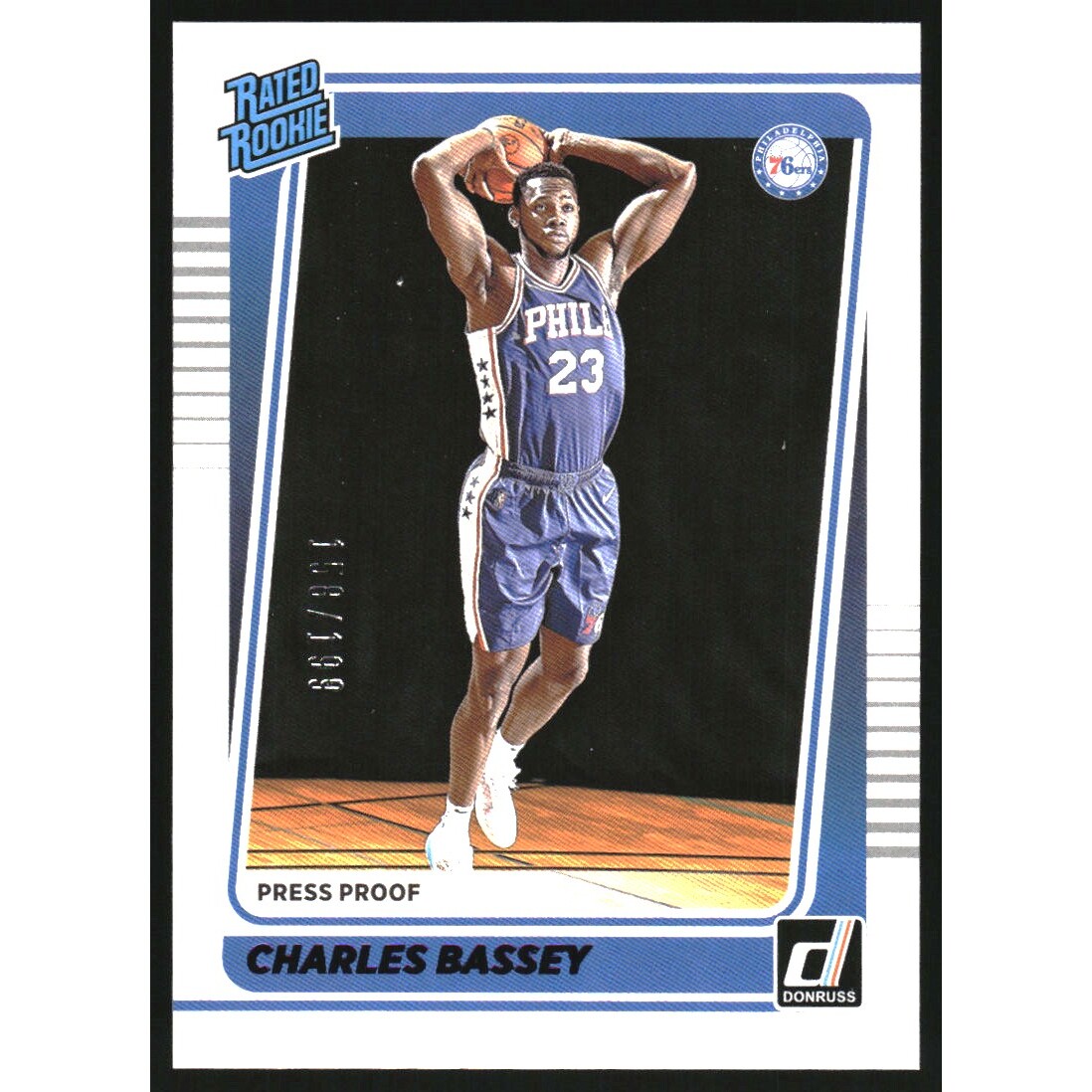 2021-22 Donruss Press Proof Purple #213 Charles Bassey RR