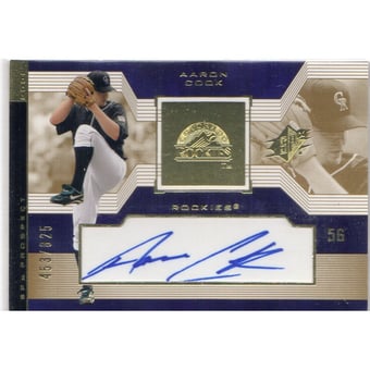 2002 SPx #222 Aaron Cook AU RC