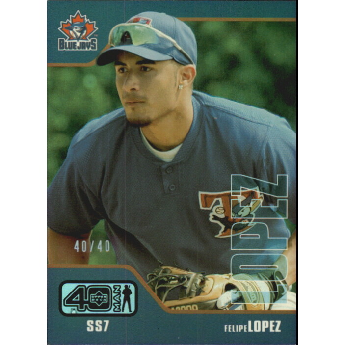 2002 Upper Deck 40-Man Electric Rainbow #67 Felipe Lopez. rookie card picture