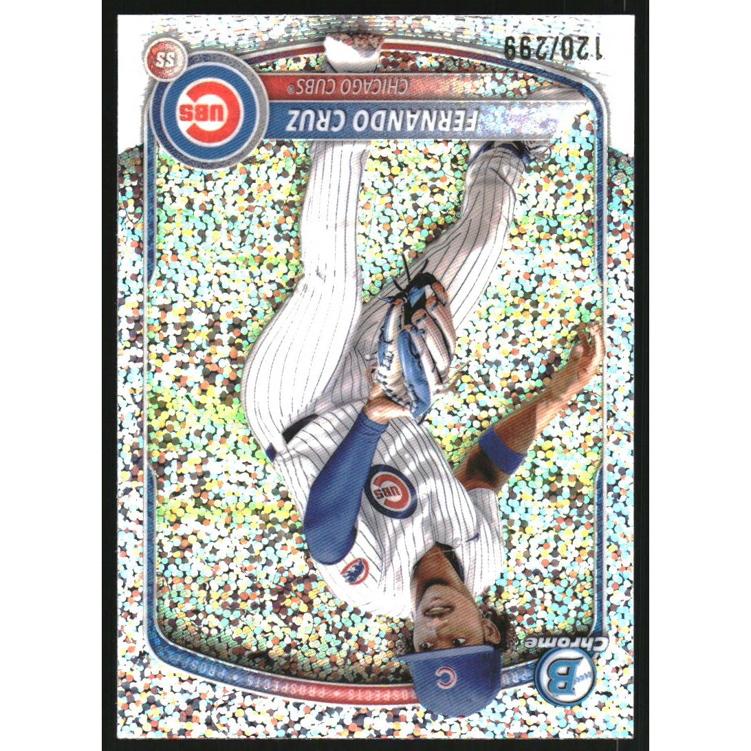 2025 Bowman Chrome Prospects Speckle Refractors #BCP110 Fernando Cruz. rookie card picture