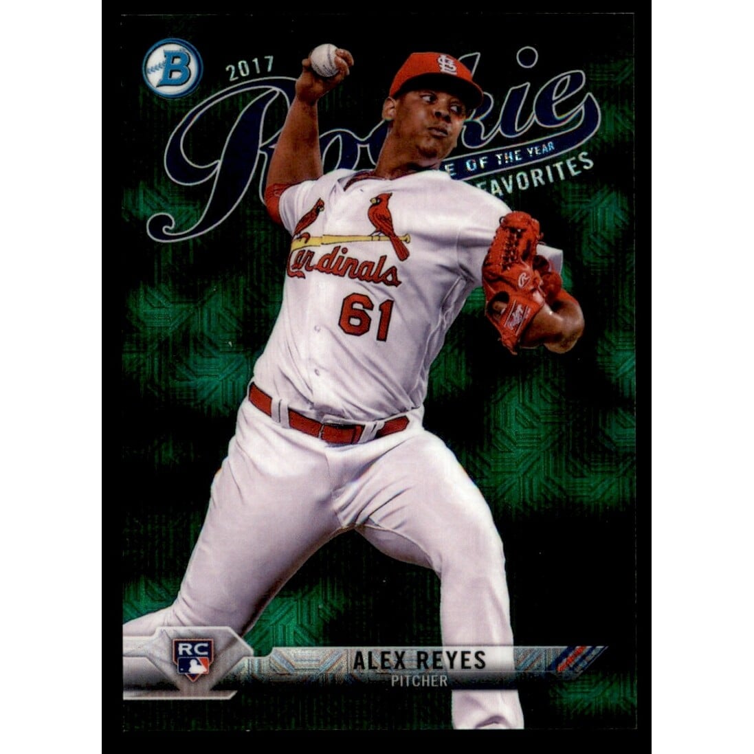 2017 Bowman Chrome Mega Box Rookie of the Year Favorites Green Refractors #ROYFIAR Alex Reyes