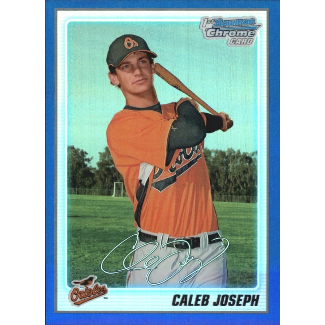 2010 Bowman Chrome Prospects Blue Refractors #BCP55 Caleb Joseph. rookie card picture