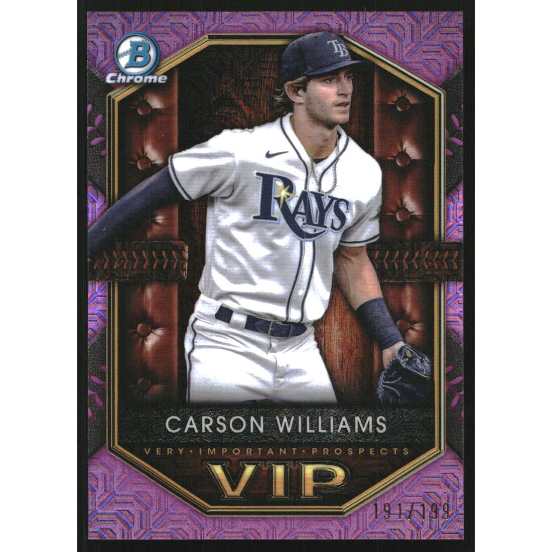 2025 Bowman Chrome Mega Box Very Important Prospects Pink Refractors #VIP1 Carson Williams 2025 Bowman Chrome Mega Box Very Important Prospects Pink Refractors #VIP1 Carson Williams