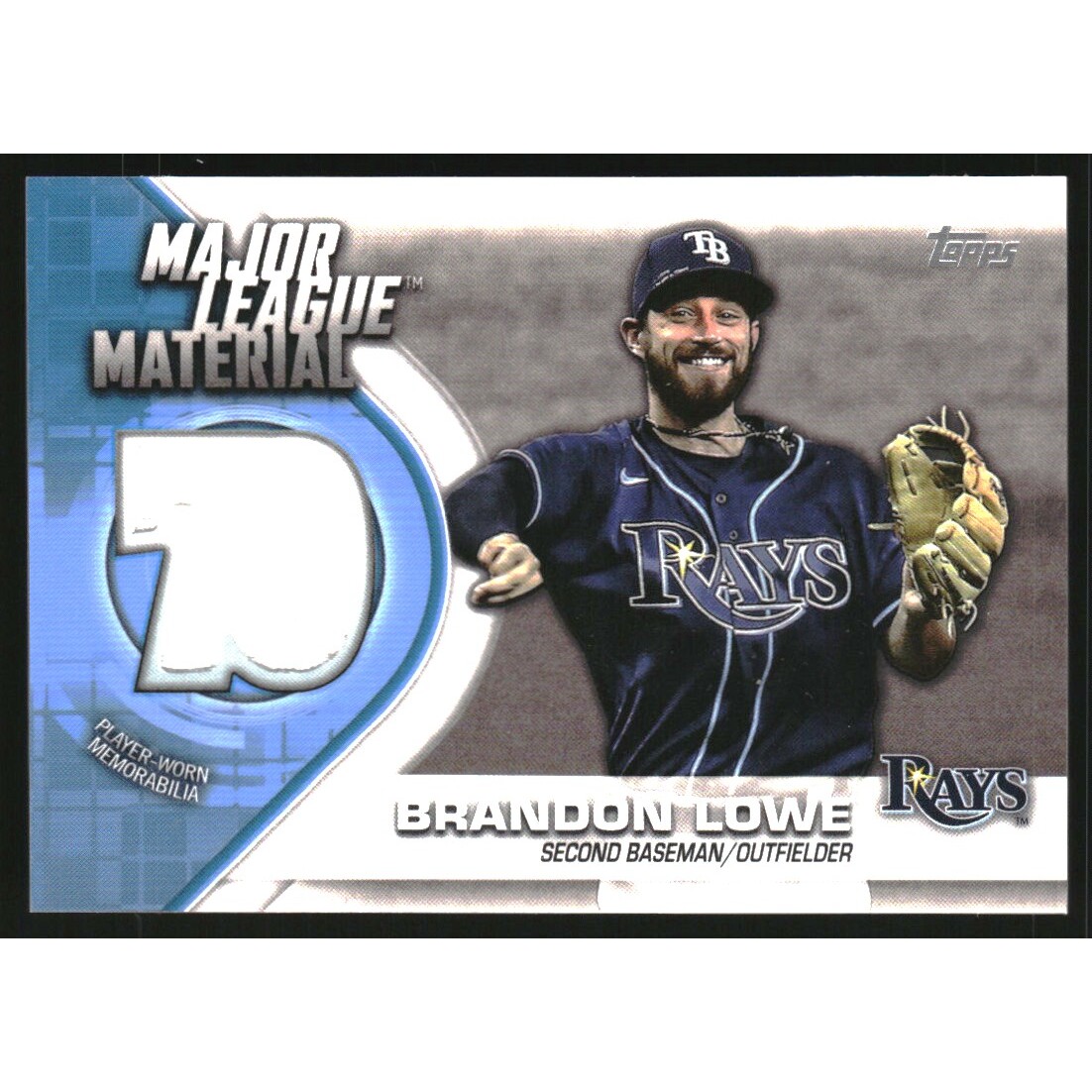 2021 Topps Major League Material Relics #MLMBL Brandon Lowe. rookie card picture