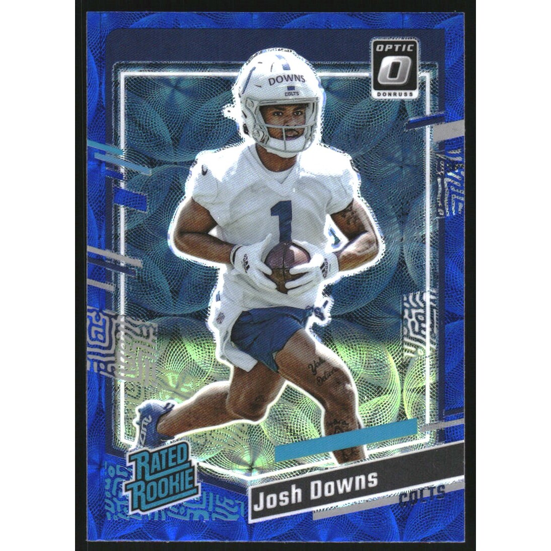 2023 Donruss Optic Rated Rookies Preview Blue Scope #345 Josh Downs. rookie card picture