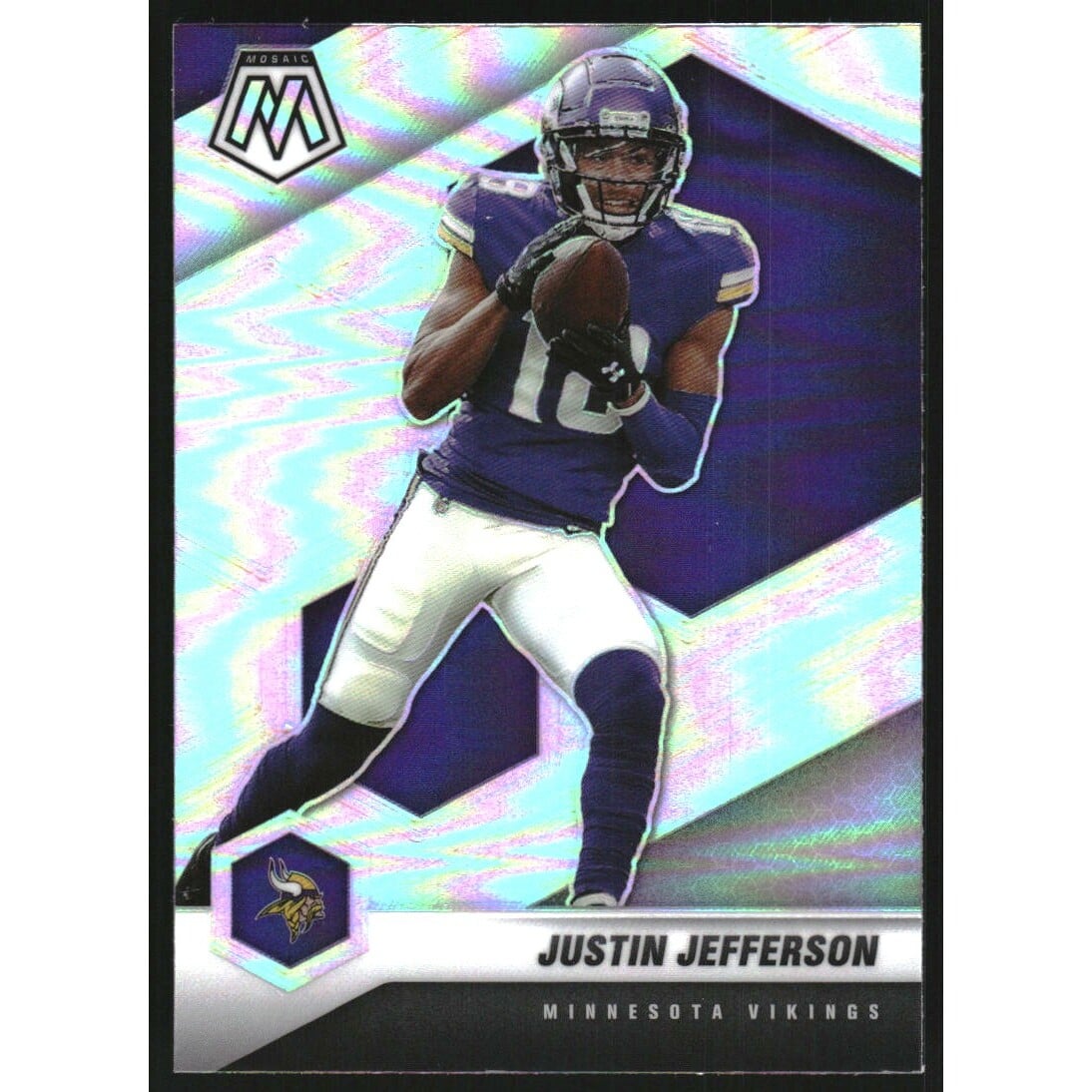 2021 Panini Mosaic Silver #132 Justin Jefferson. rookie card picture
