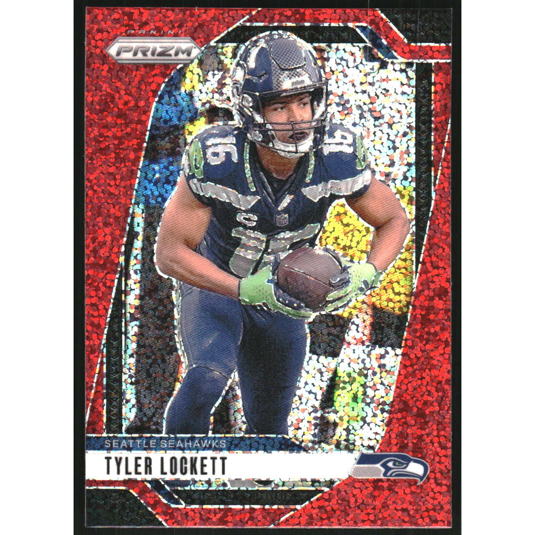 2024 Panini Prizm Prizms Red Sparkle #262 Tyler Lockett. rookie card picture