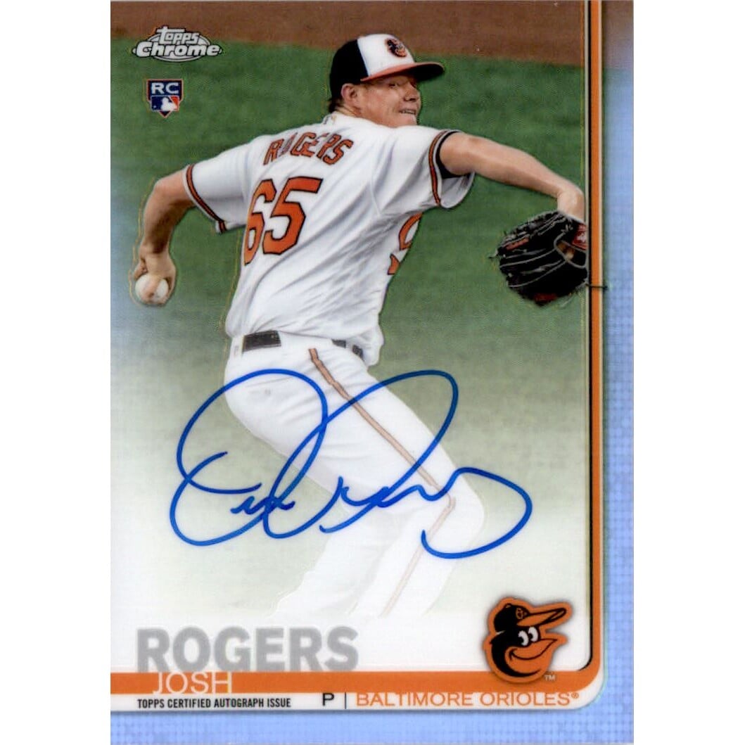 2019 Topps Chrome Rookie Autographs Refractors #RAJR Josh Rogers. rookie card picture