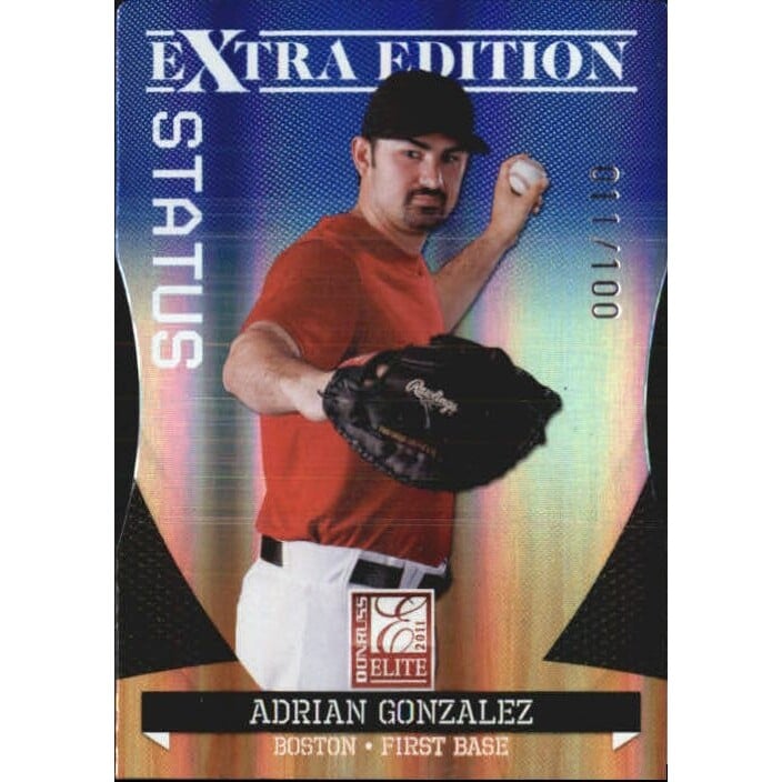 2011 Donruss Elite Extra Edition Status #2 Adrian Gonzalez. rookie card picture