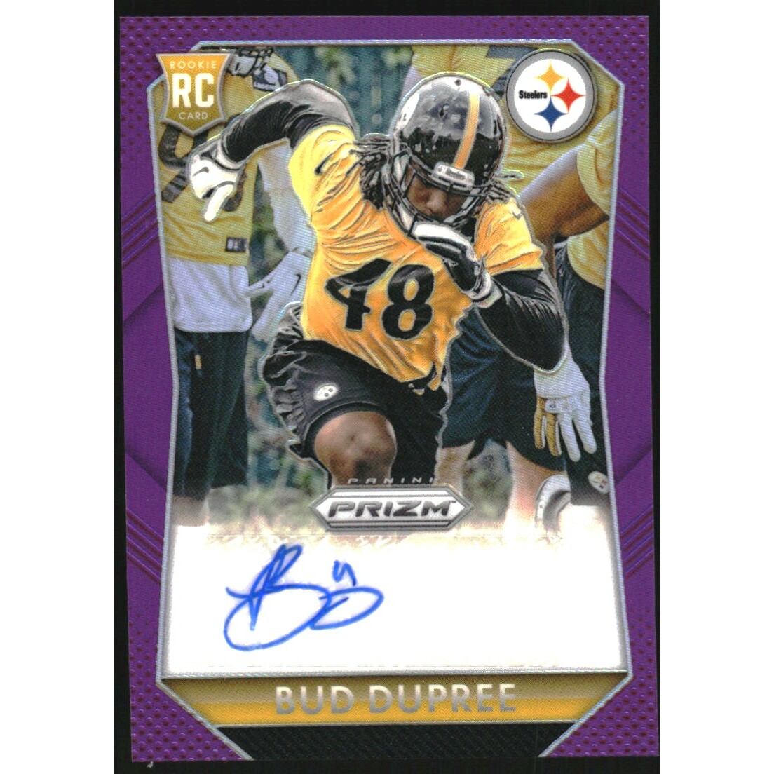 2015 Panini Prizm Rookie Autographs Prizms Violet #RSBD Bud Dupree. rookie card picture