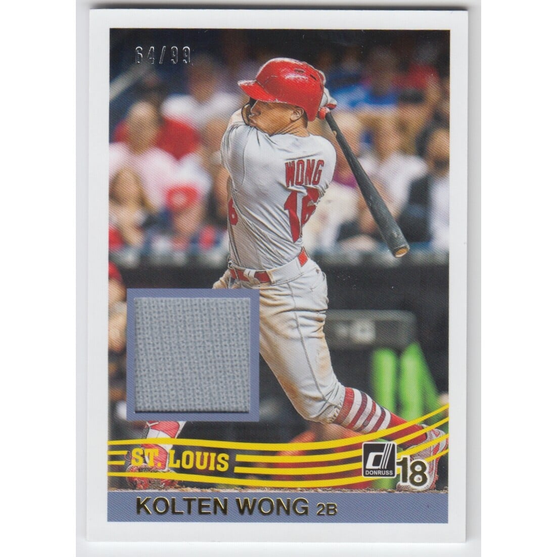 2018 Donruss '84 Retro Materials Gold #R84KW Kolten Wong