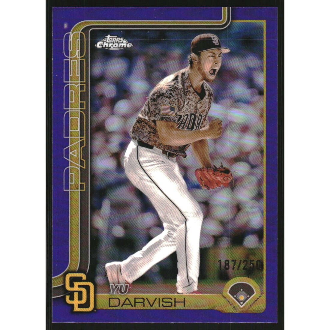 2025 Topps Chrome Purple Refractors #186 Yu Darvish
