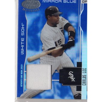 2003 Leaf Certified Materials Mirror Blue Materials #41 Carlos Lee Jsy/100