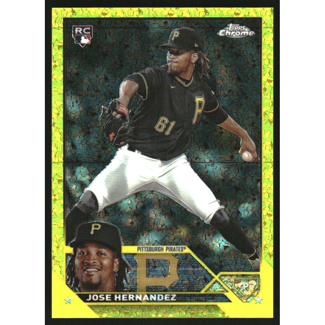 2023 Topps Chrome Update Yellow Mini-Diamond Refractors #USC143 Jose Hernandez. rookie card picture