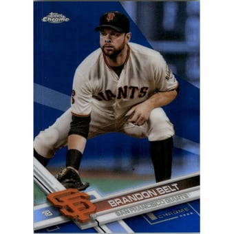 2017 Topps Chrome Blue Refractors #176 Brandon Belt