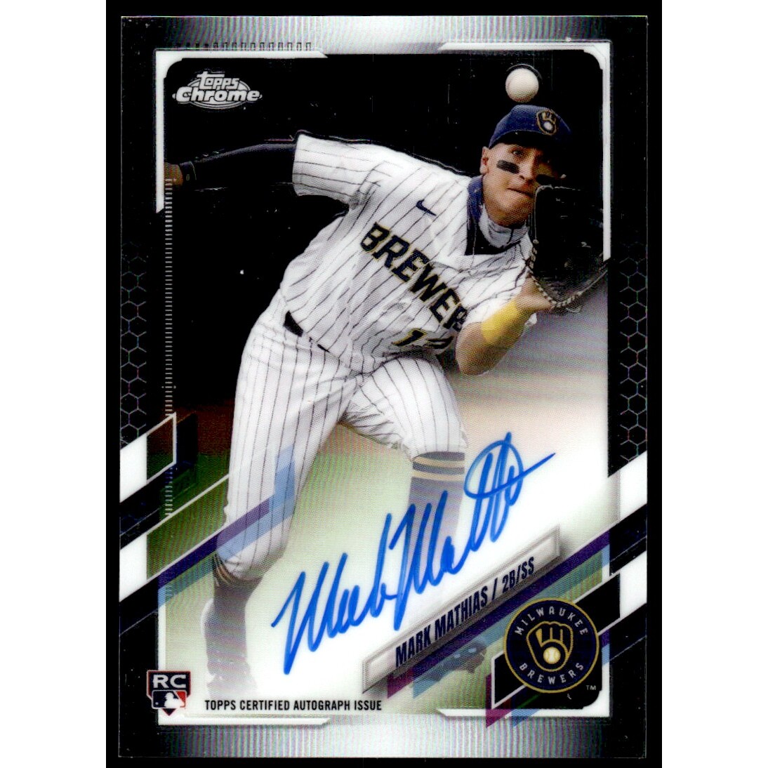 2021 Topps Chrome Rookie Autographs #RAMMA Mark Mathias. rookie card picture