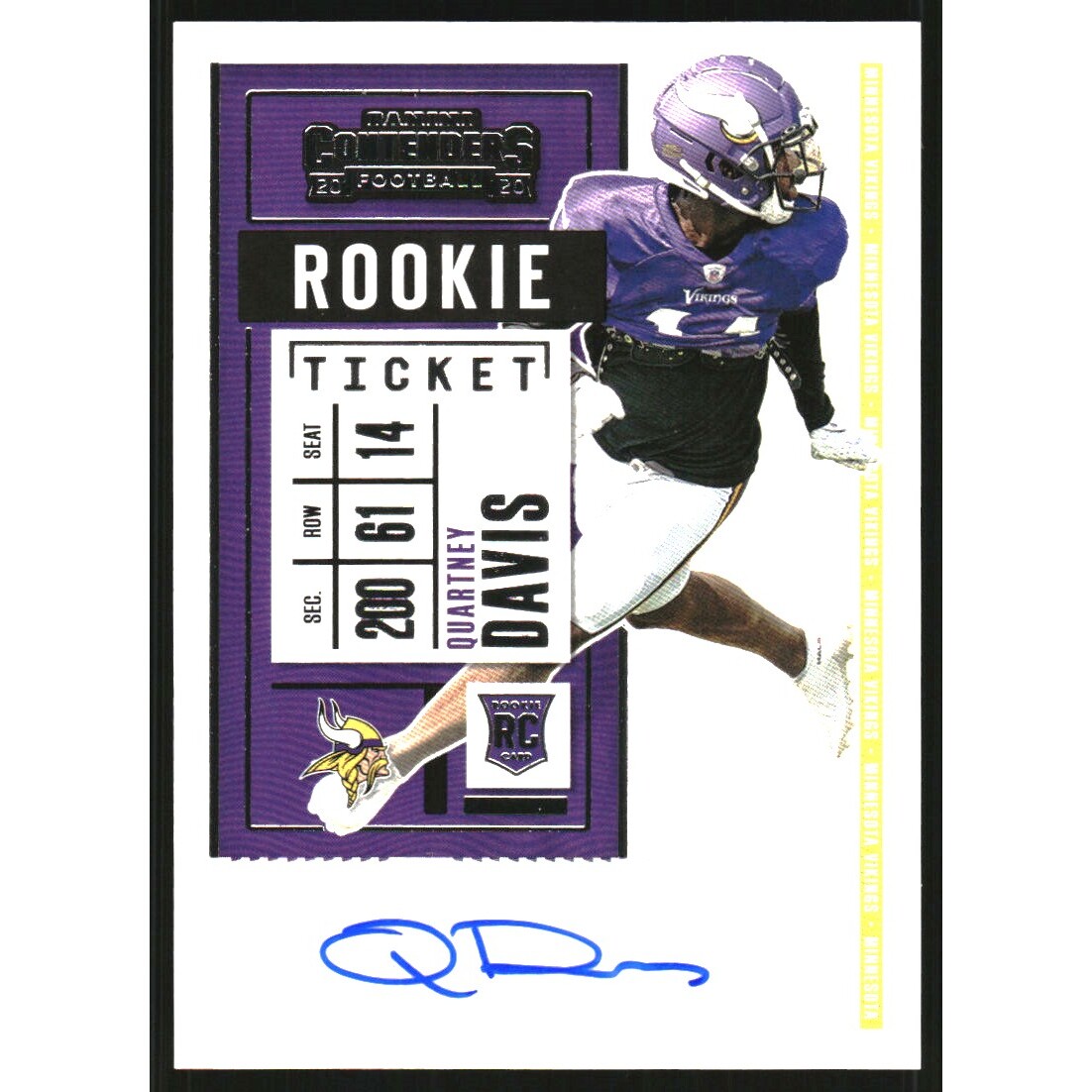 2020 Panini Contenders #288 Quartney Davis AU RC 2020 Panini Contenders #288 Quartney Davis AU RC