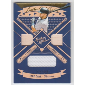 2019 Panini Leather and Lumber Leather and Lumber Triple Bat-Jersey Relics Gold #25 Jake Cave/299