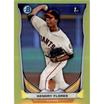 2014 Bowman Chrome Mini Factory Set Yellow Refractors #250 Kendry Flores