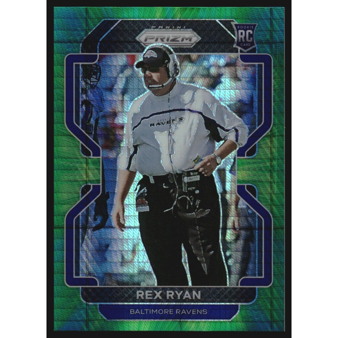2021 Panini Prizm Prizms Hyper #289 Rex Ryan. rookie card picture