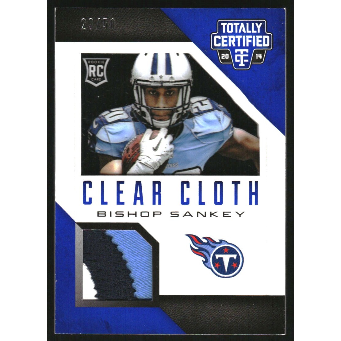 2014 Totally Certified Rookie Clear Cloth Prime Blue #RCCBS Bishop Sankey