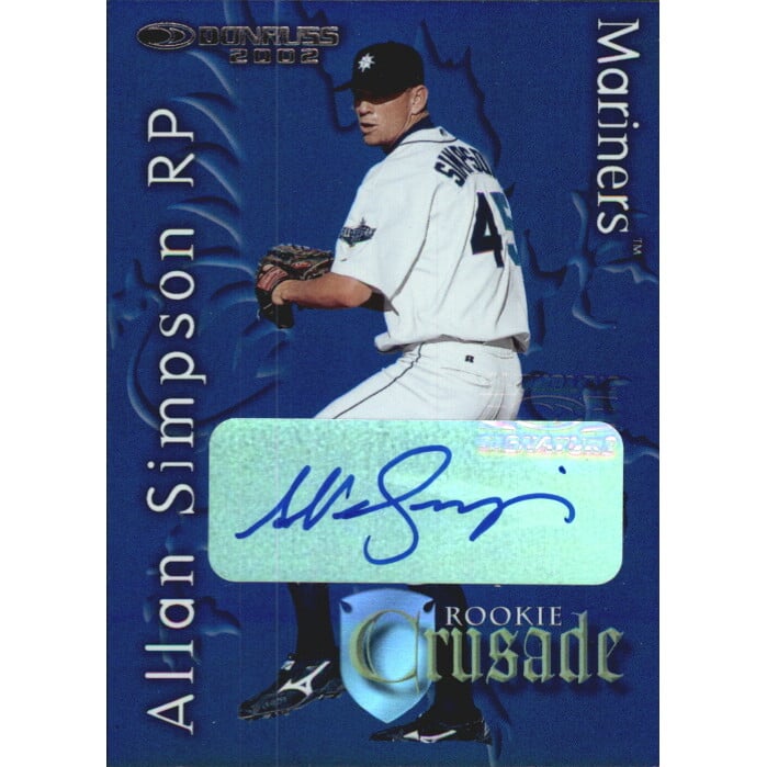 2002 Donruss Rookies Crusade Autographs #RC13 Allan Simpson/150