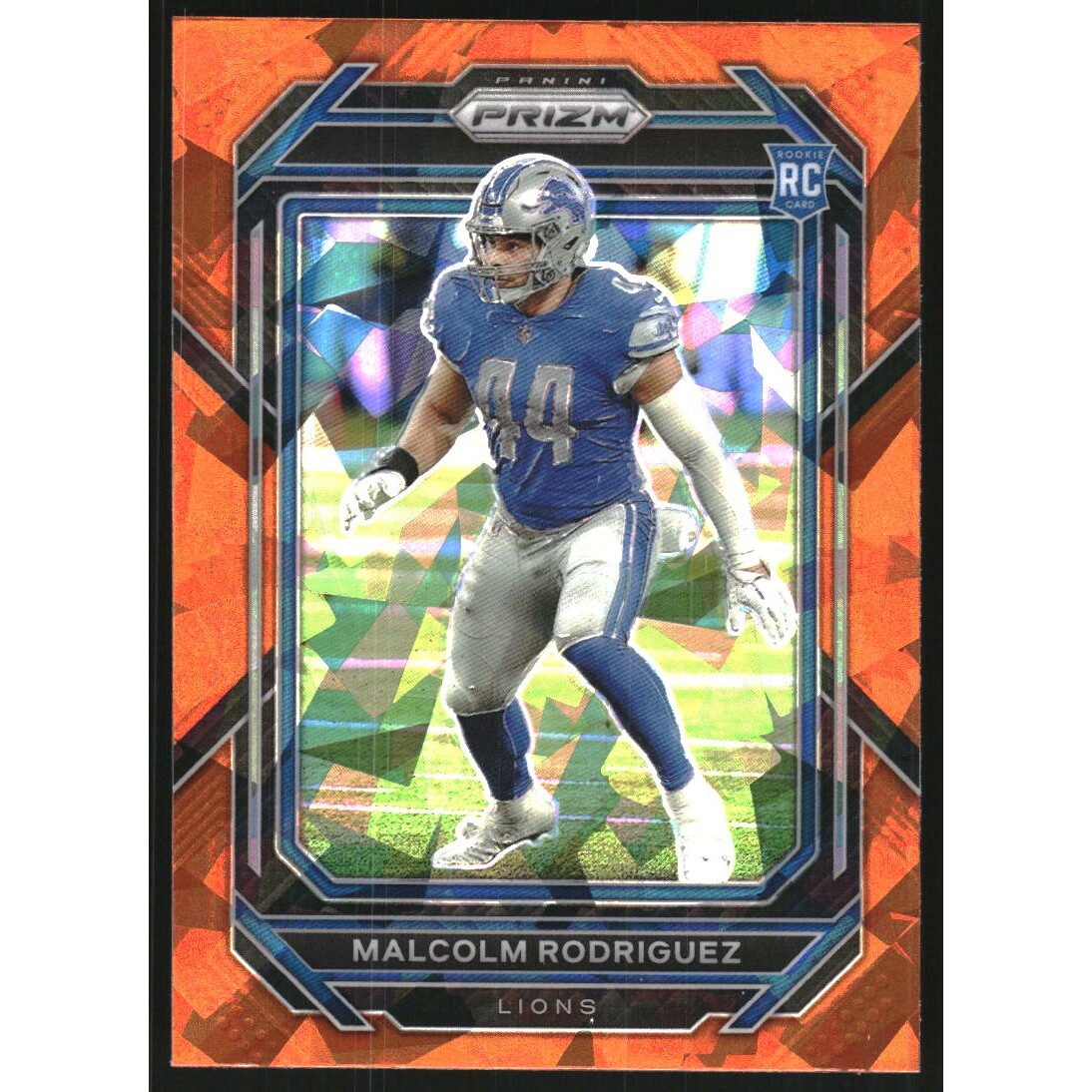 2022 Panini Prizm Prizms Orange Ice #350 Malcolm Rodriguez. rookie card picture