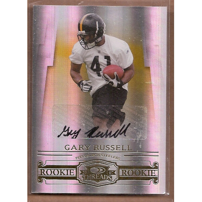 2007 Donruss Threads #242 Gary Russell AU/981 RC. rookie card picture