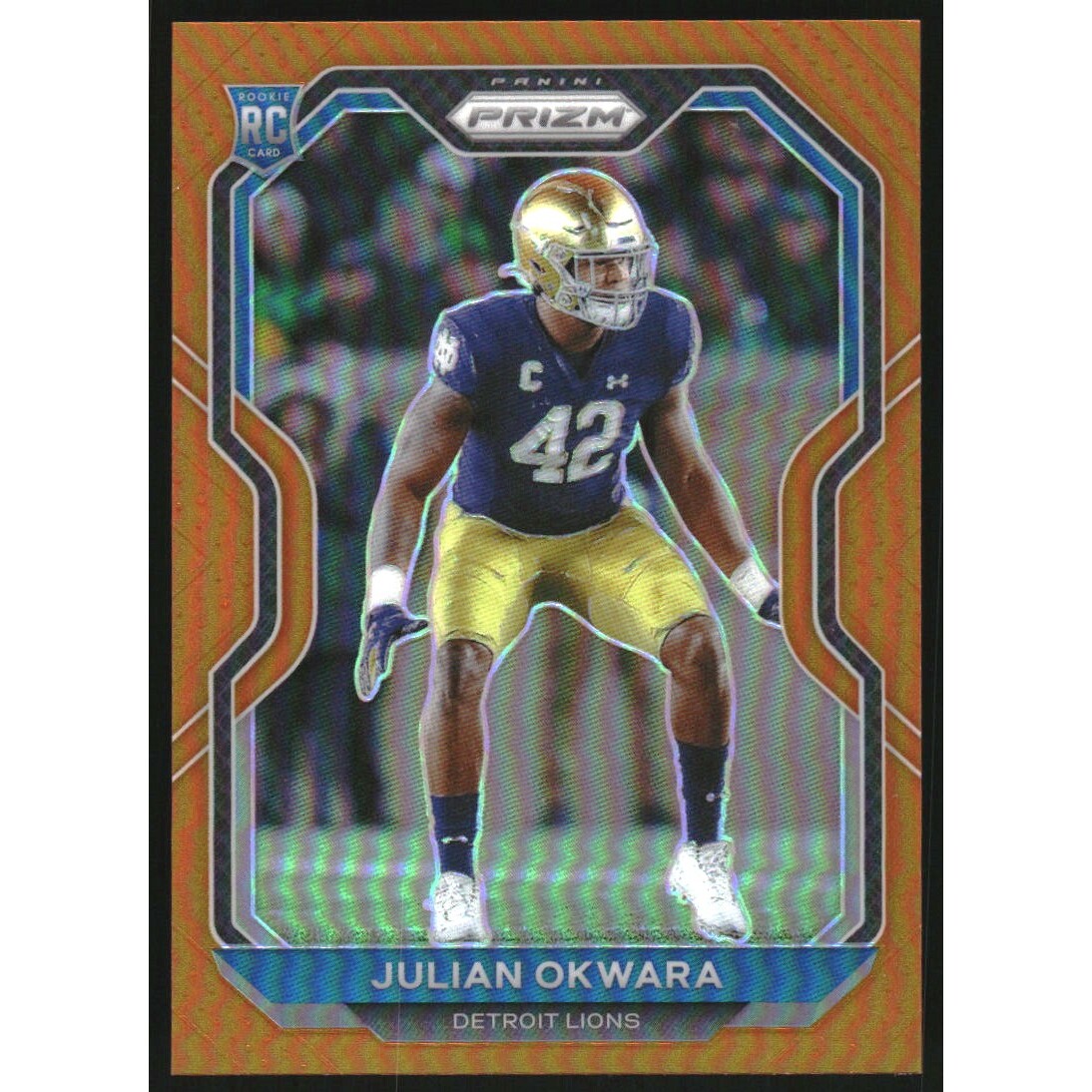 2020 Panini Prizm Prizms Orange #361 Julian Okwara. rookie card picture
