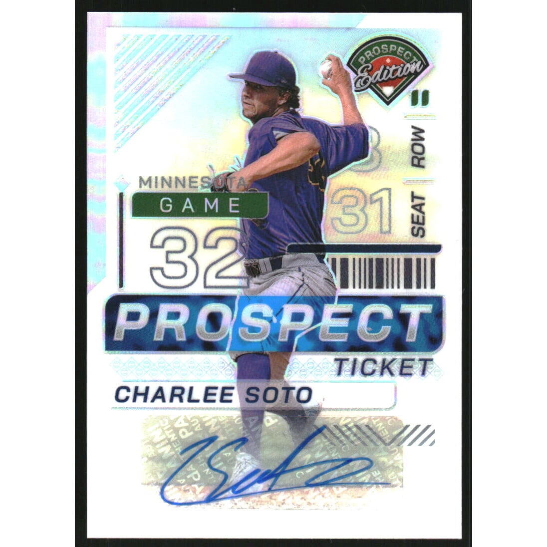 2024 Panini Prospect Edition Holo Prospect Ticket Signatures Silver #192 Charlee Soto