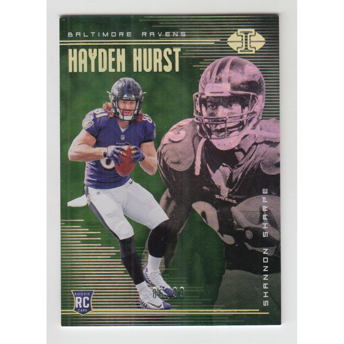 2018 Panini Illusions Green #13 Hayden Hurst/Shannon Sharpe
