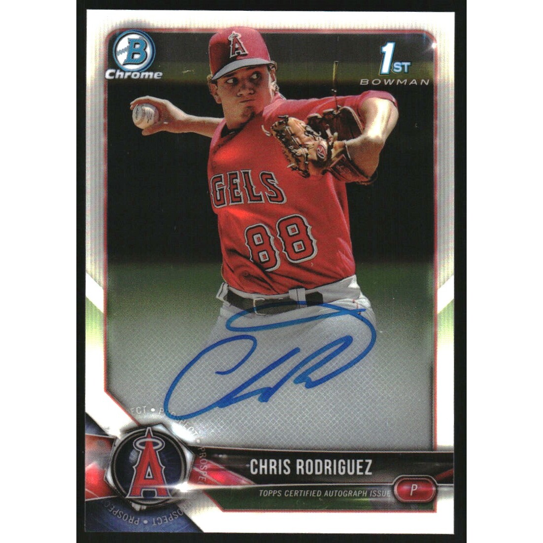 2018 Bowman Chrome Prospect Autographs #CPACR Chris Rodriguez. rookie card picture