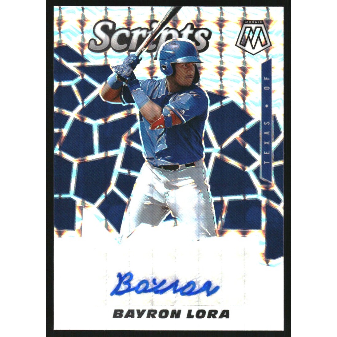 2021 Panini Mosaic Scripts #59 Bayron Lora. rookie card picture
